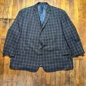 Michael Kors Sport Coat Men's Gray Plaid Classic Fit Notch Lapel Single Breasted